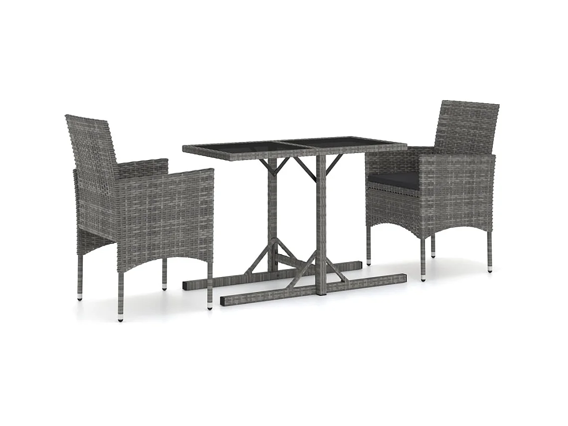 Ensemble de salle à manger de jardin 3 pcs Gris 26