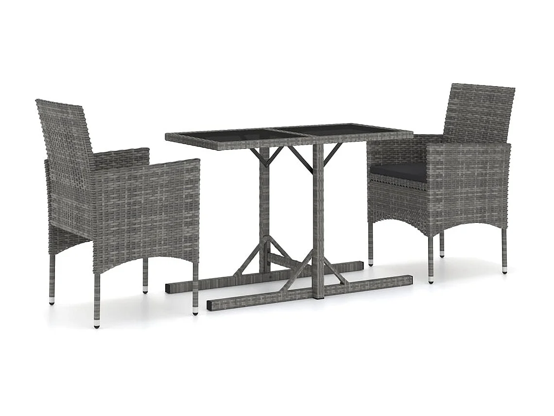 Ensemble de salle à manger de jardin 3 pcs Gris 26