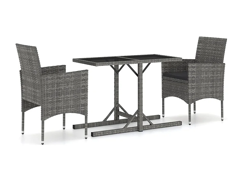 Ensemble de salle à manger de jardin 3 pcs Gris 26