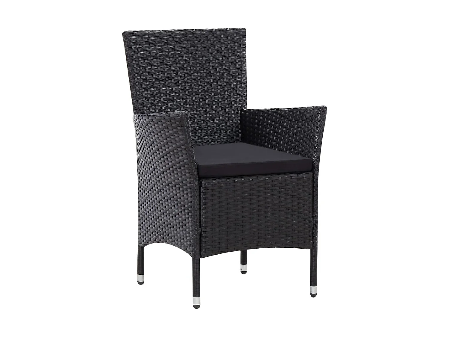 Mobilier à dîner de jardin 9pcs et coussins Résine tressée Noir 2