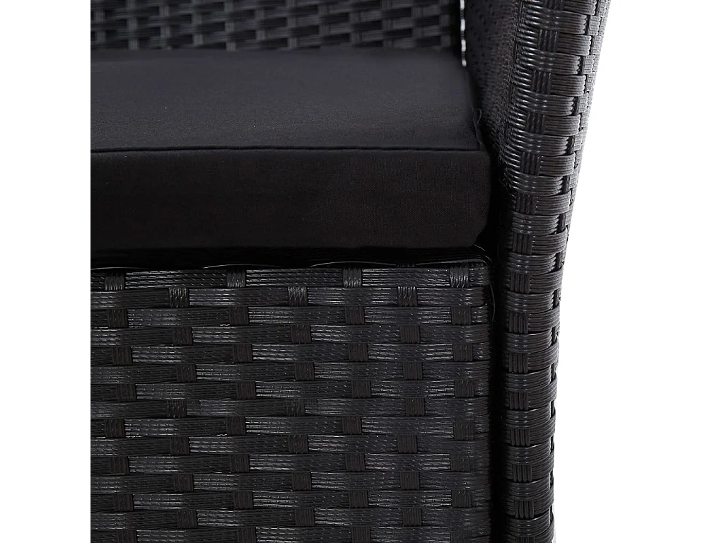Mobilier à dîner de jardin 9pcs et coussins Résine tressée Noir 2