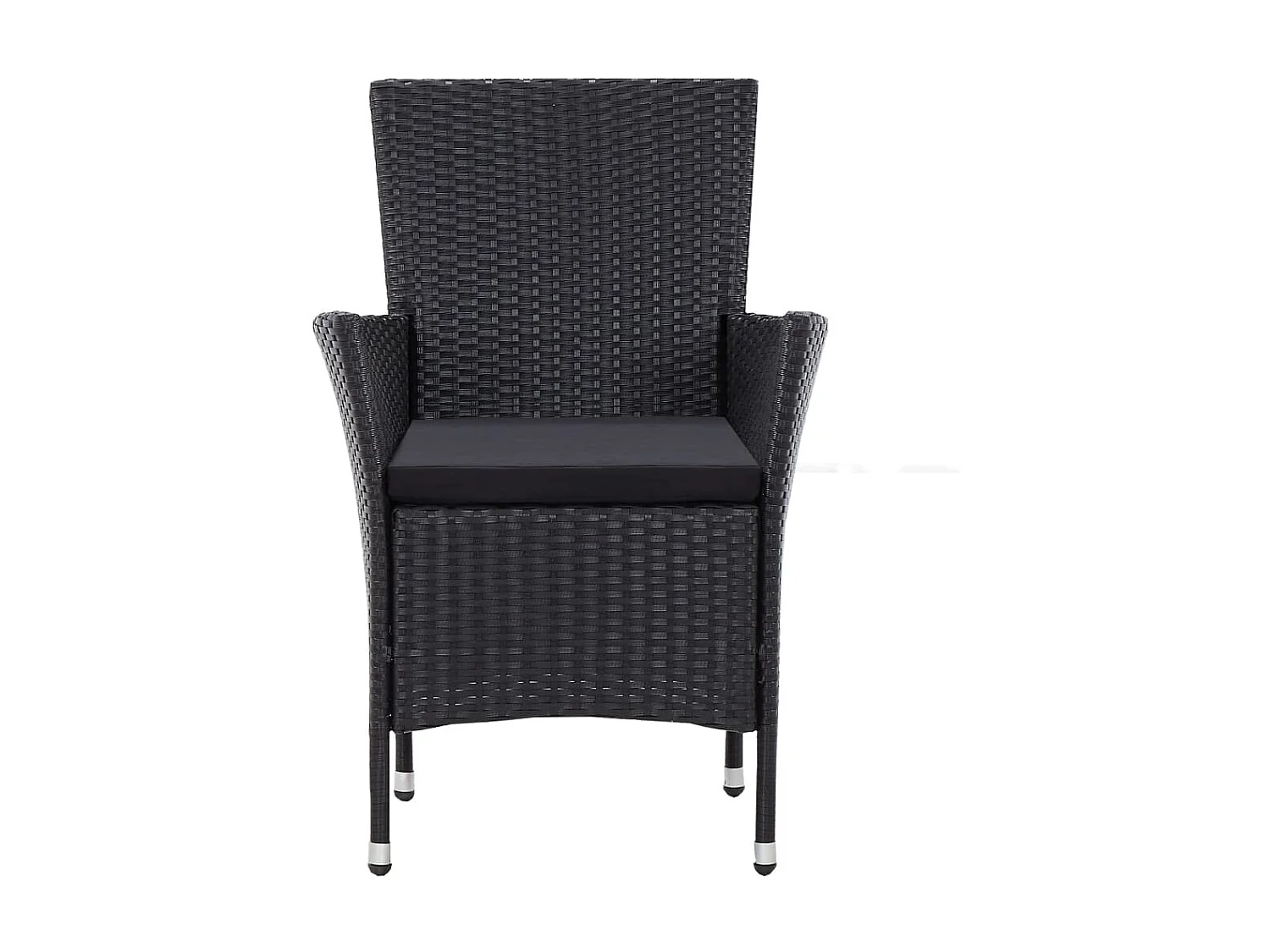 Mobilier à dîner d'extérieur 5 pcs Résine tressée Noir 2