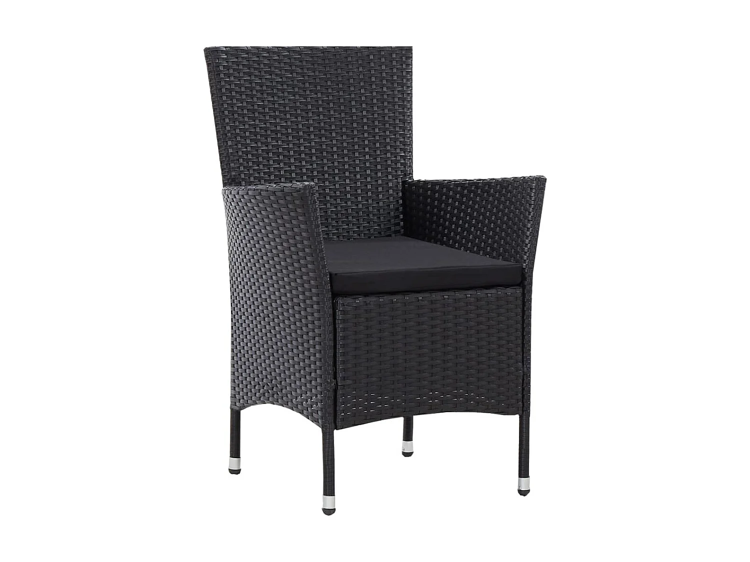 Mobilier à dîner d'extérieur 5 pcs Résine tressée Noir 2