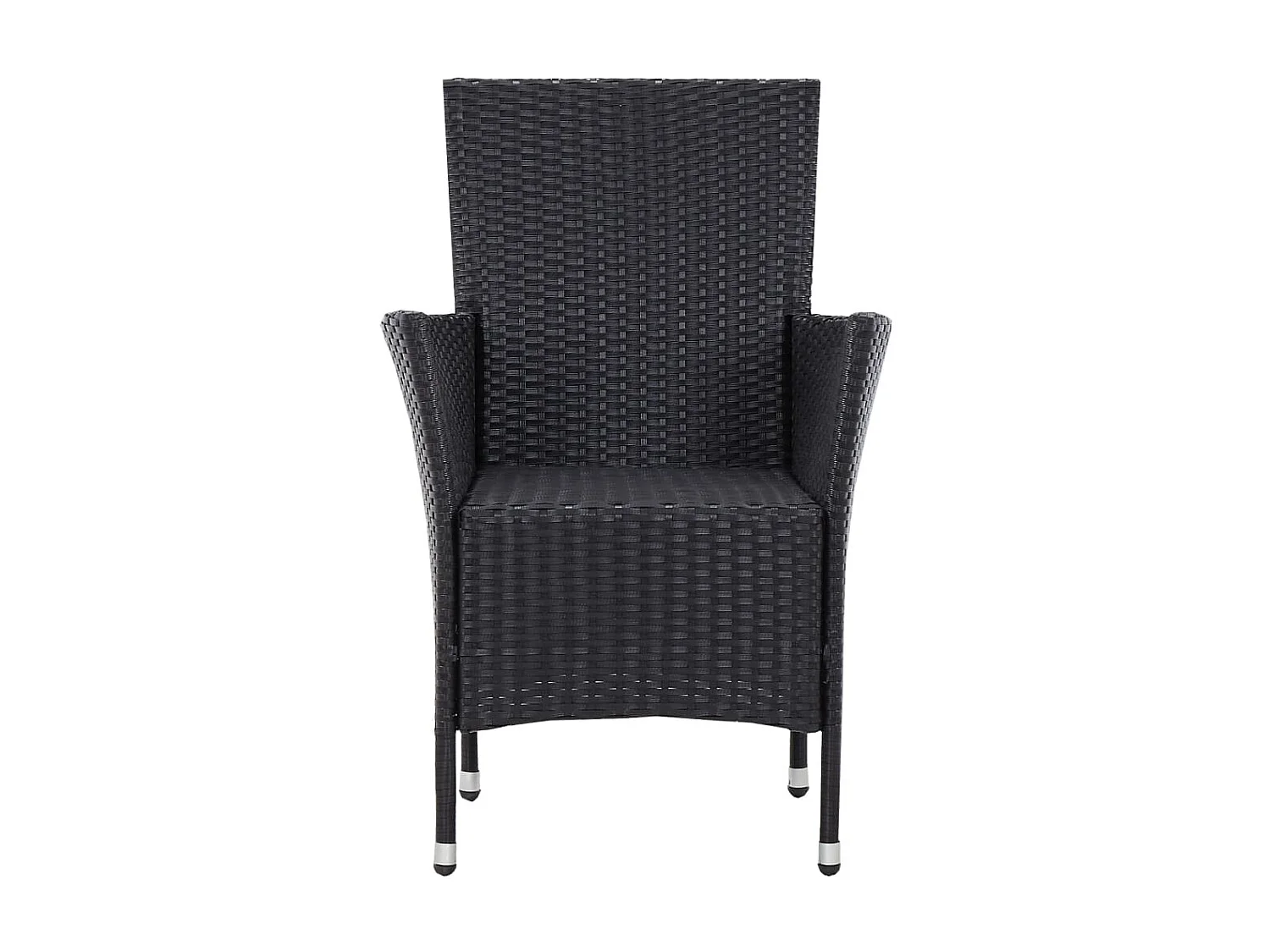 Mobilier à dîner d'extérieur 5 pcs Résine tressée Noir 2