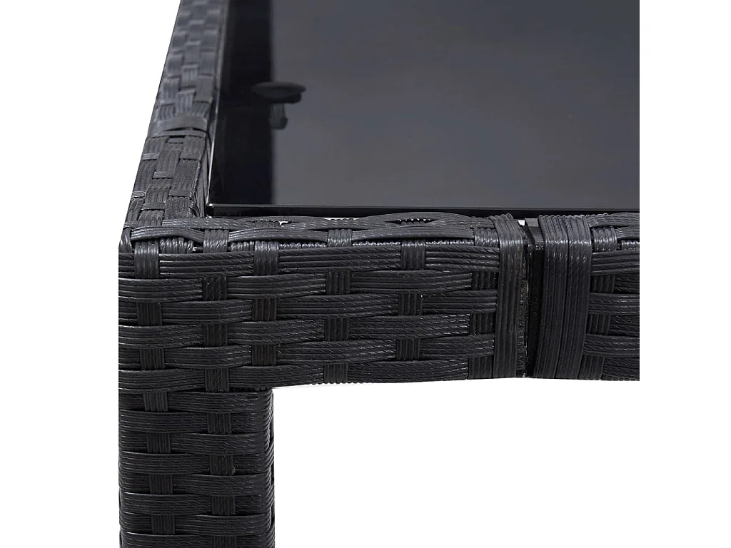 Mobilier à dîner d'extérieur 5 pcs Résine tressée Noir 2