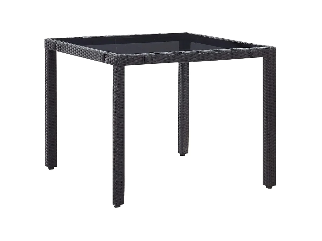 Mobilier à dîner d'extérieur 5 pcs Résine tressée Noir 2
