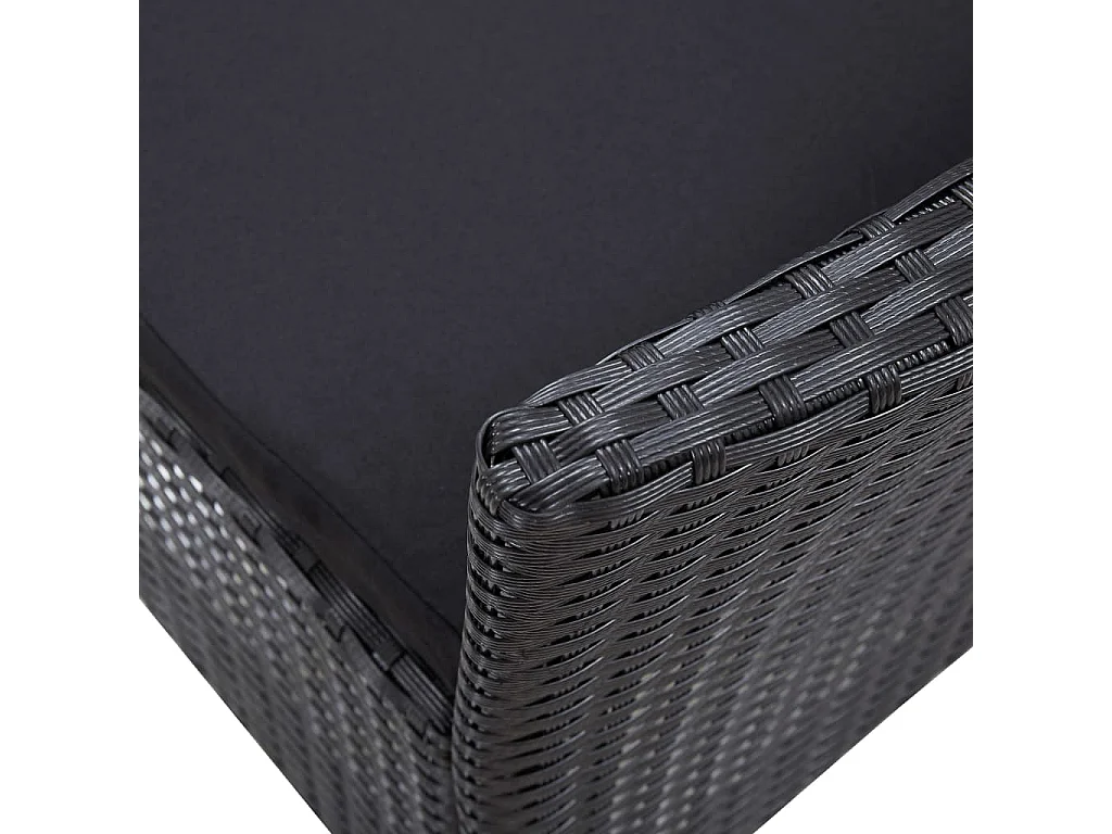 Mobilier à dîner d'extérieur 5 pcs Résine tressée Noir 2