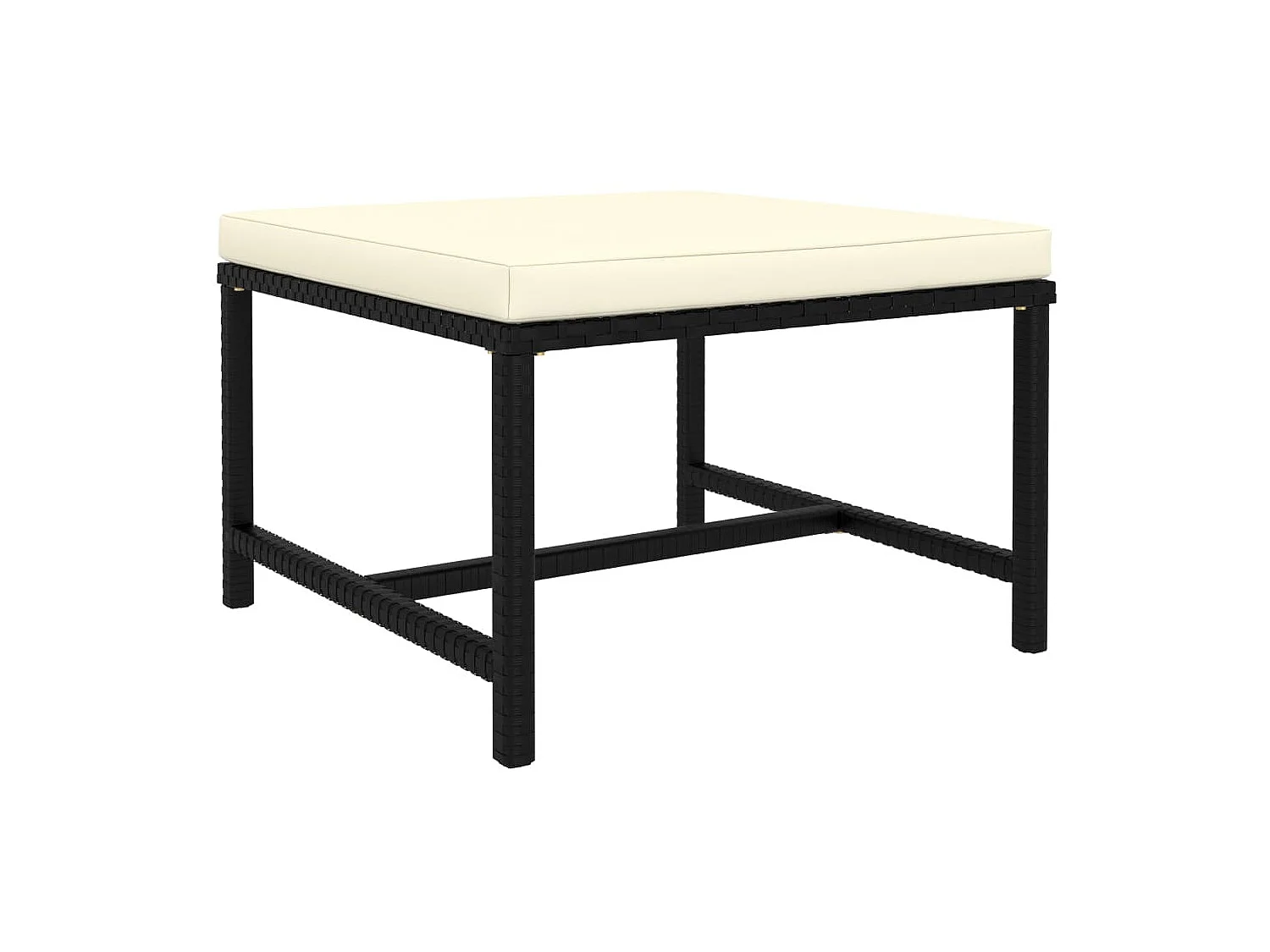 Salon de jardin 6 pcs avec coussins Résine tressée Noir 52