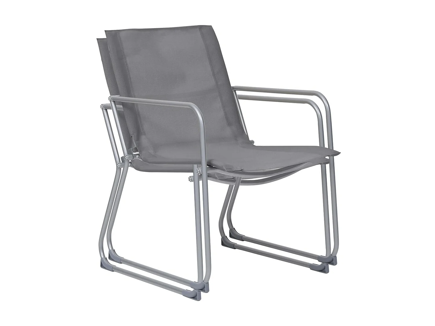 Salon de jardin 4 pcs Tissu et acier Gris