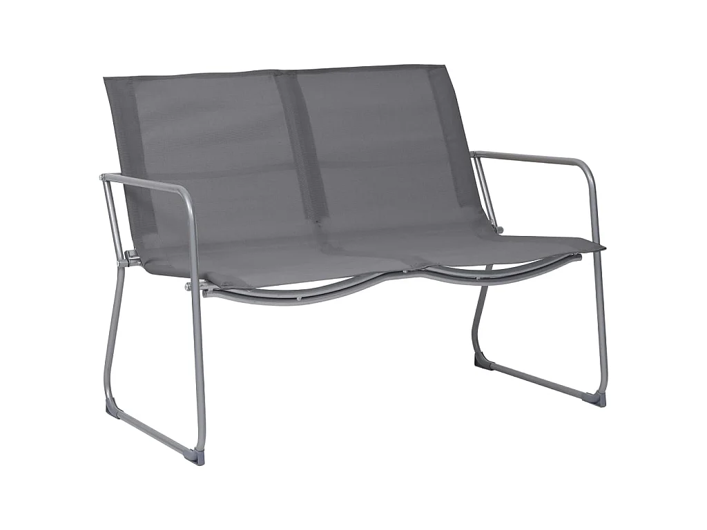 Salon de jardin 4 pcs Tissu et acier Gris