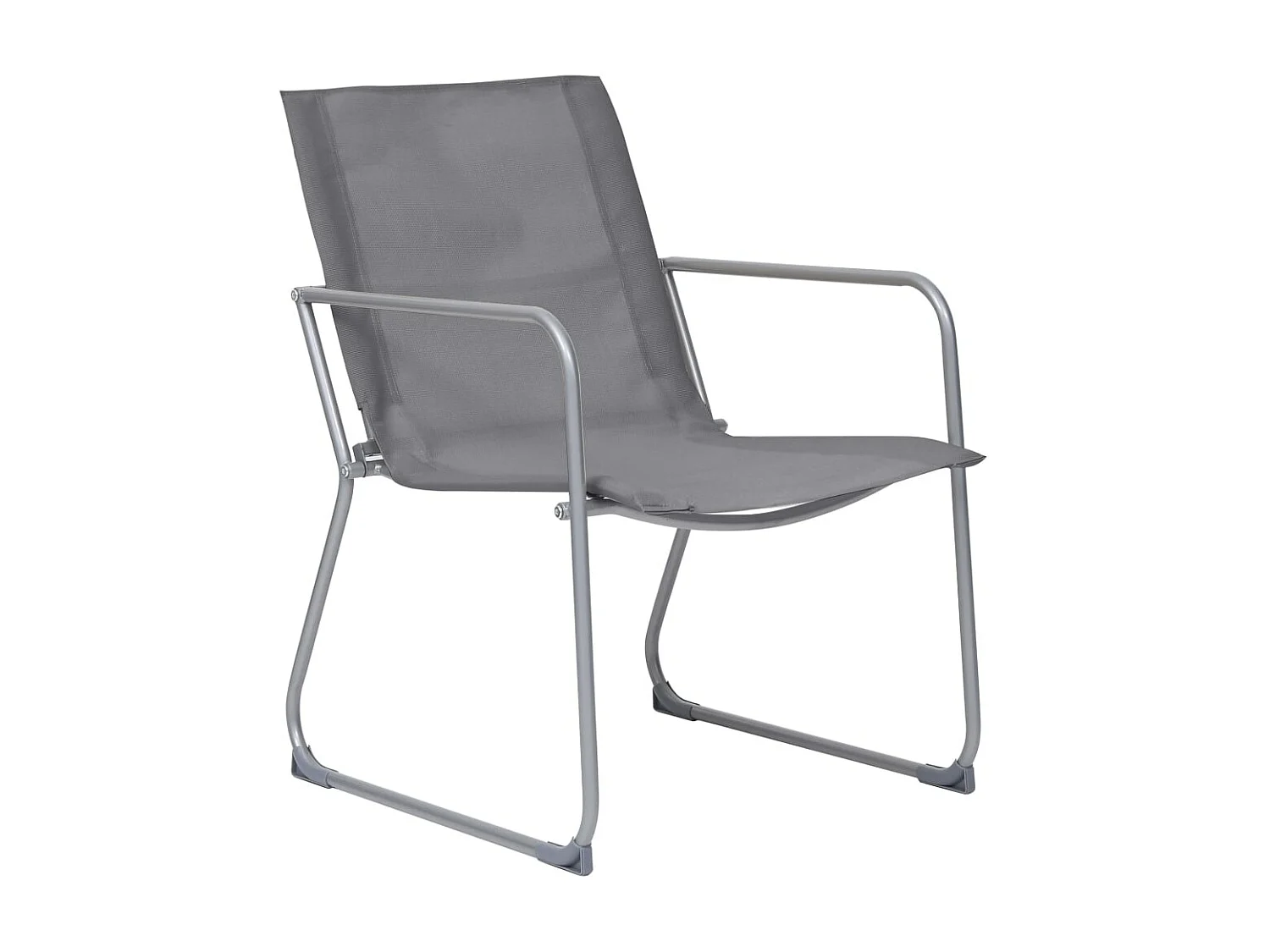 Salon de jardin 4 pcs Tissu et acier Gris