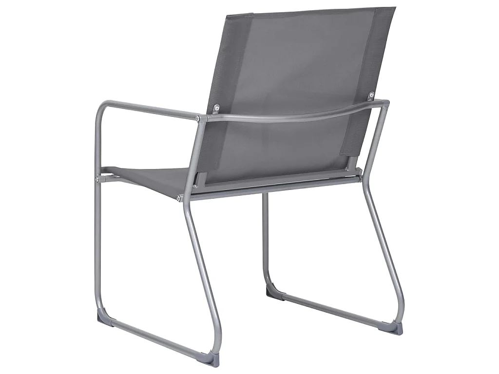 Salon de jardin 4 pcs Tissu et acier Gris