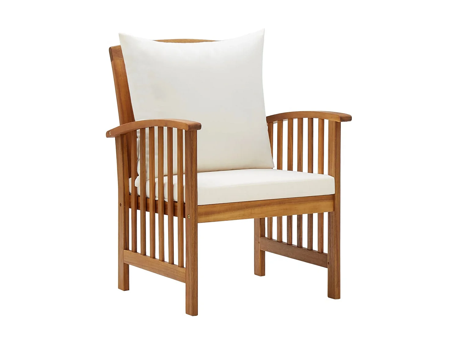 Salon de jardin 5 pcs avec coussins Bois d'acacia solide 7