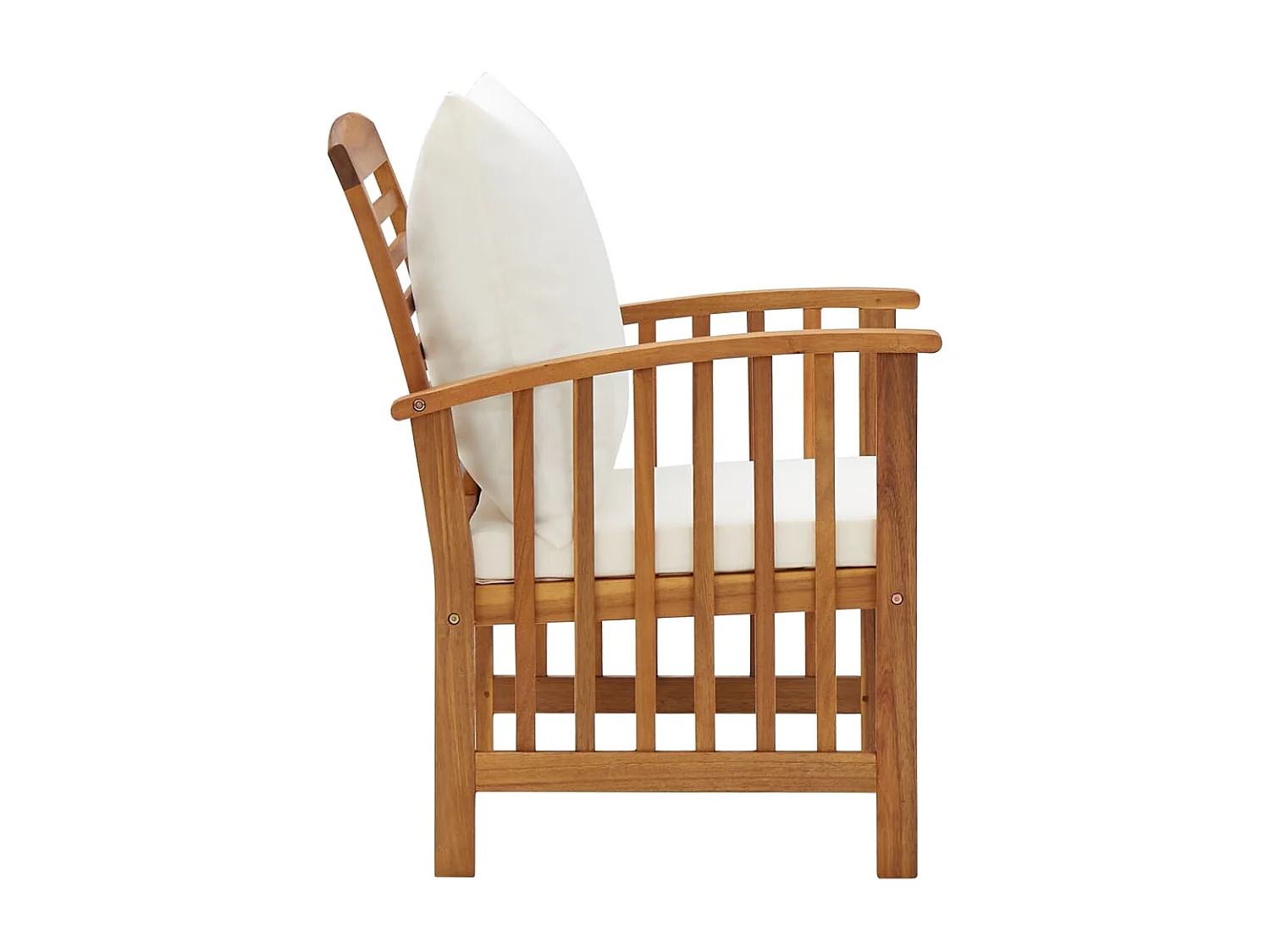 Salon de jardin 5 pcs avec coussins Bois d'acacia solide 7