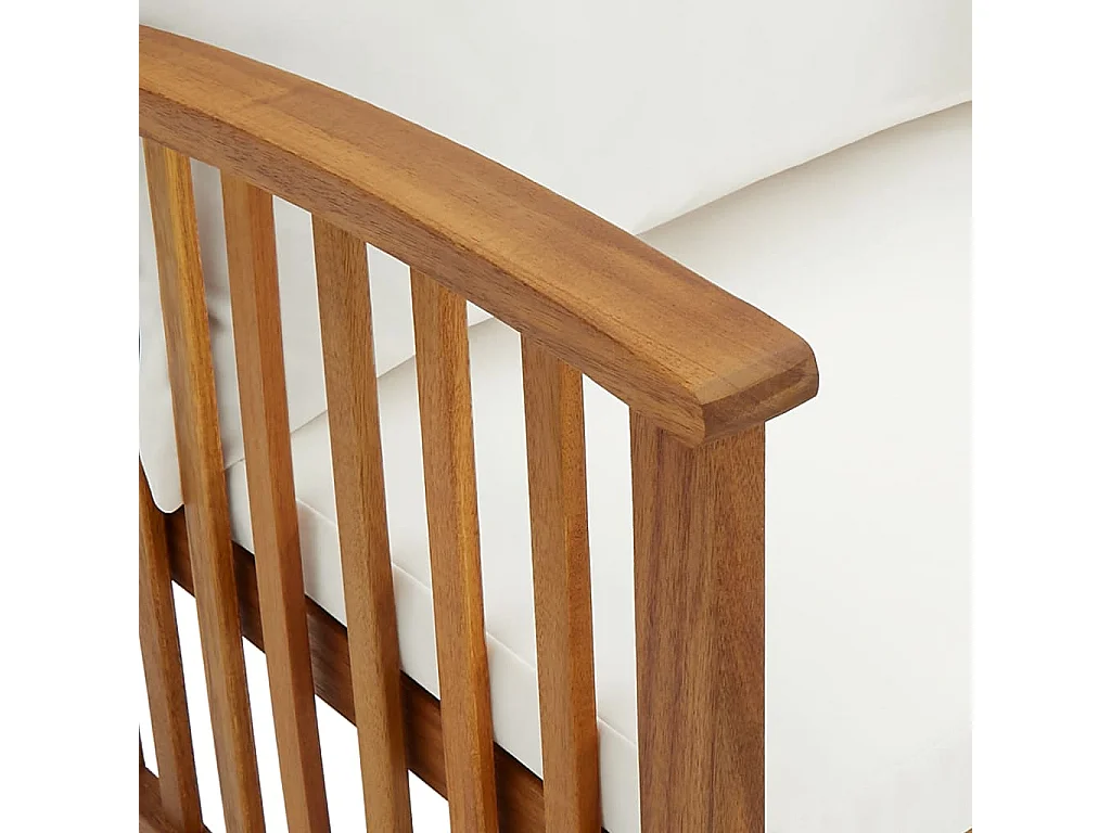 Salon de jardin 5 pcs avec coussins Bois d'acacia solide 7