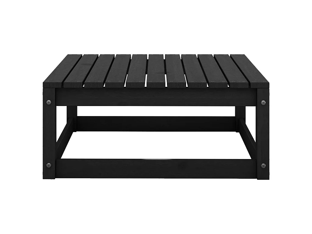 Salon de jardin 3 pcs Noir Bois de pin massif