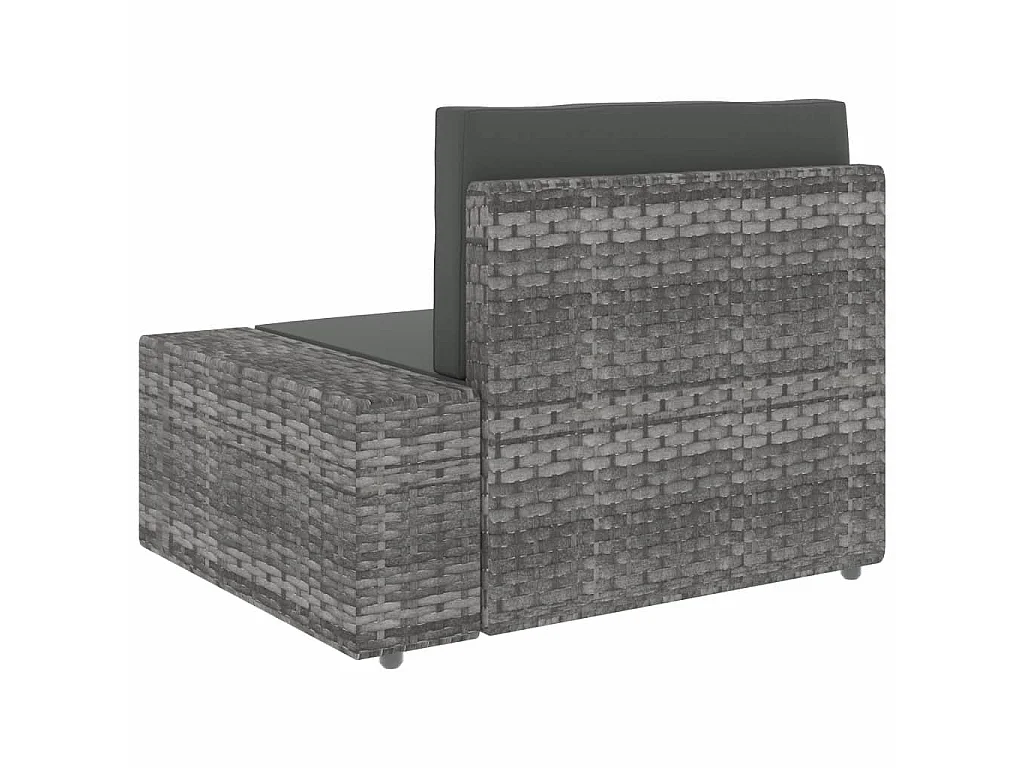 Salon de jardin 5 pcs Résine tressée Gris