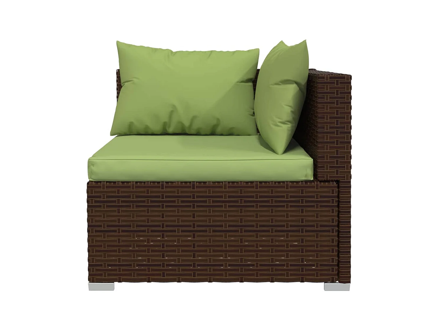 6-delige Loungeset met kussens poly rattan bruin