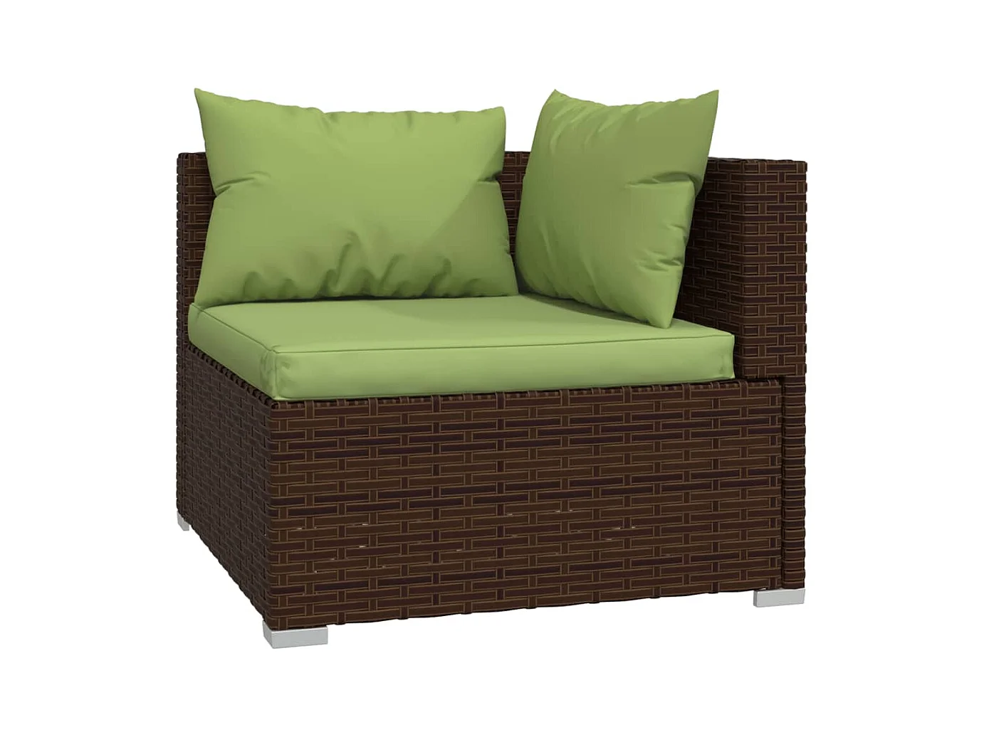 6-delige Loungeset met kussens poly rattan bruin