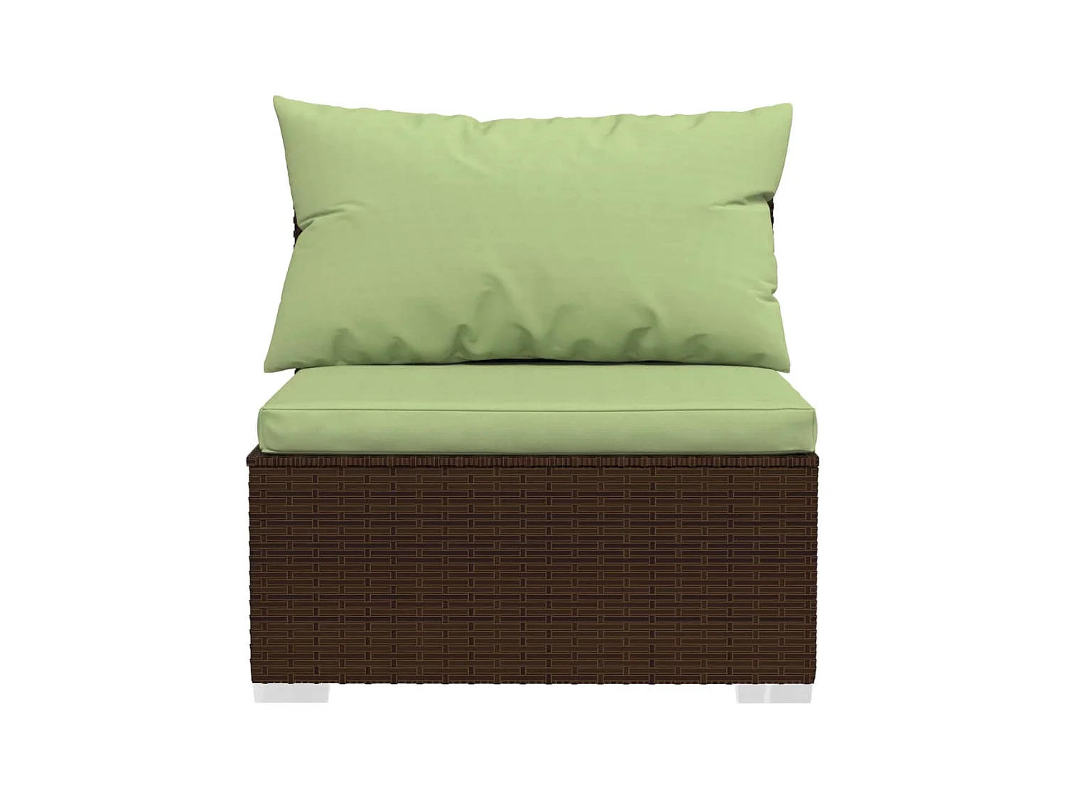 6-delige Loungeset met kussens poly rattan bruin