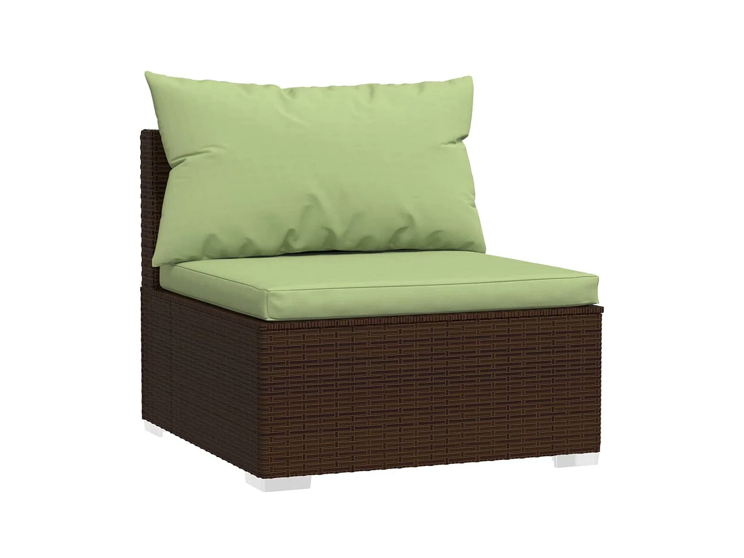 6-delige Loungeset met kussens poly rattan bruin
