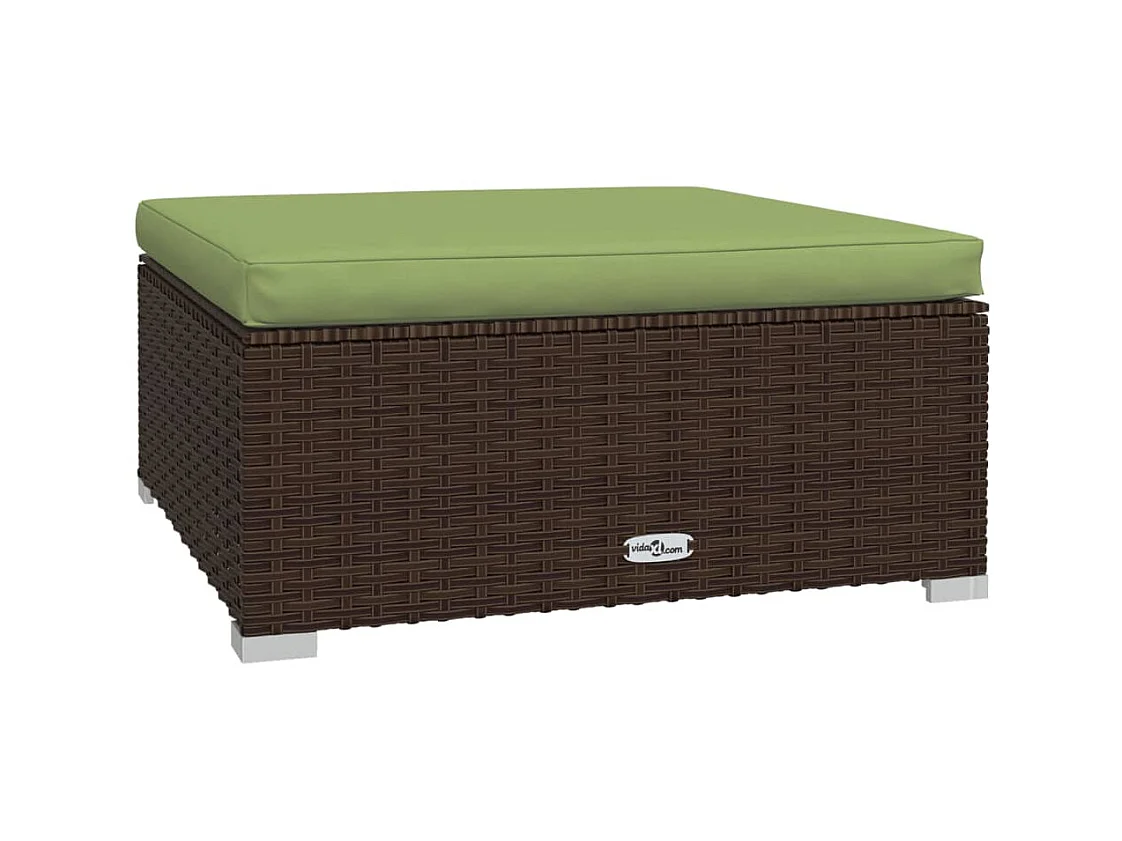 6-delige Loungeset met kussens poly rattan bruin
