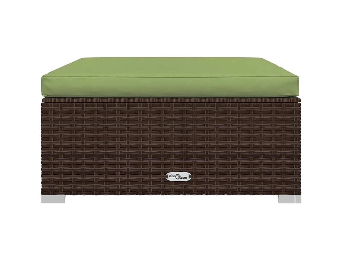 6-delige Loungeset met kussens poly rattan bruin