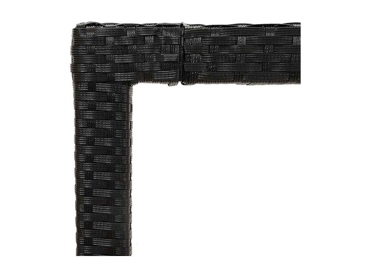 Salon d'extérieur 5 pcs avec coussins Résine tressée Noir 6