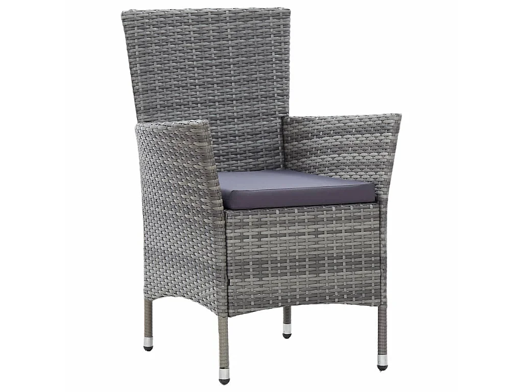 Mobilier à dîner de jardin 7pcs et coussins Résine tressée Gris 5