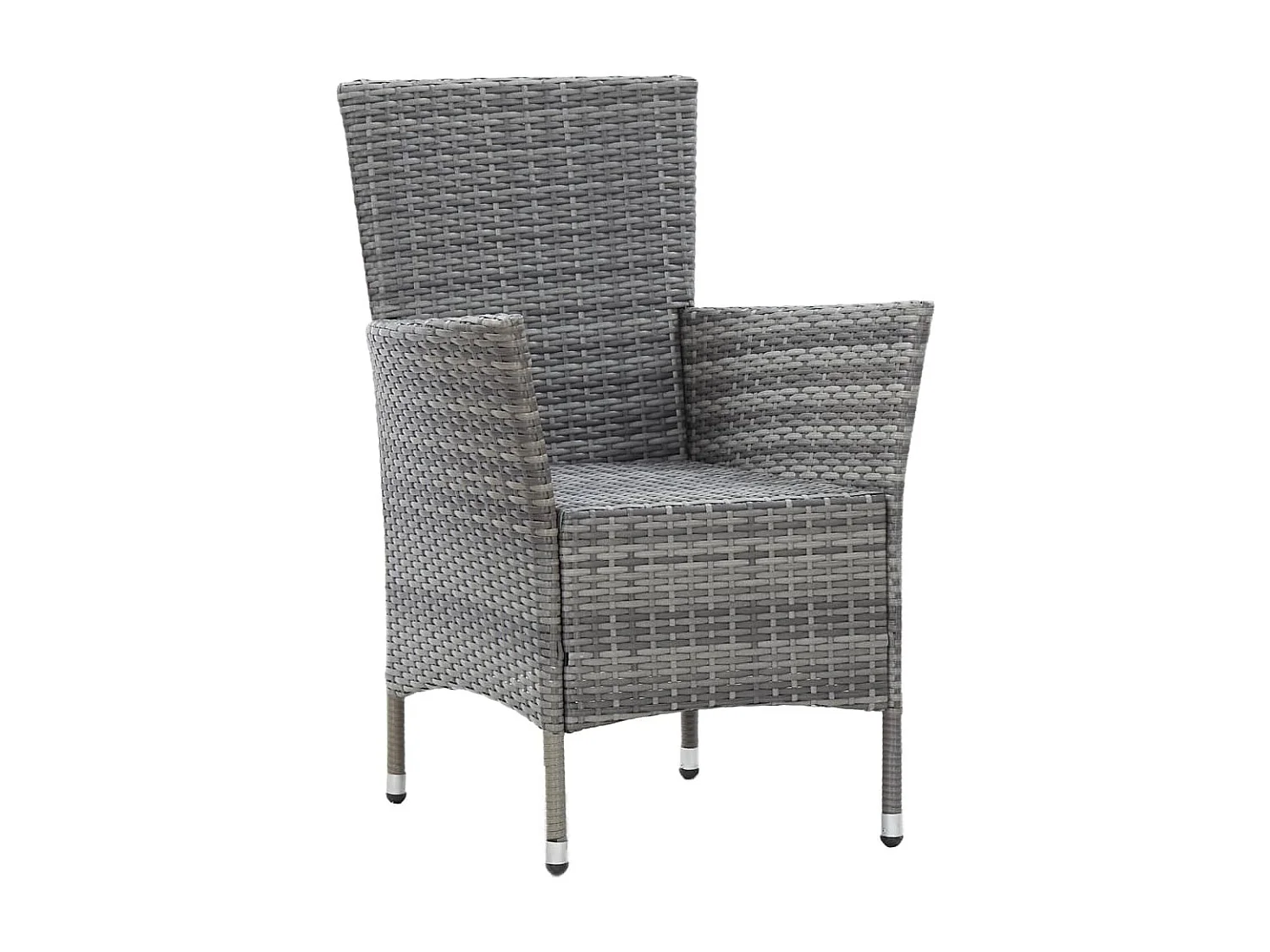 Mobilier à dîner de jardin 7pcs et coussins Résine tressée Gris 5
