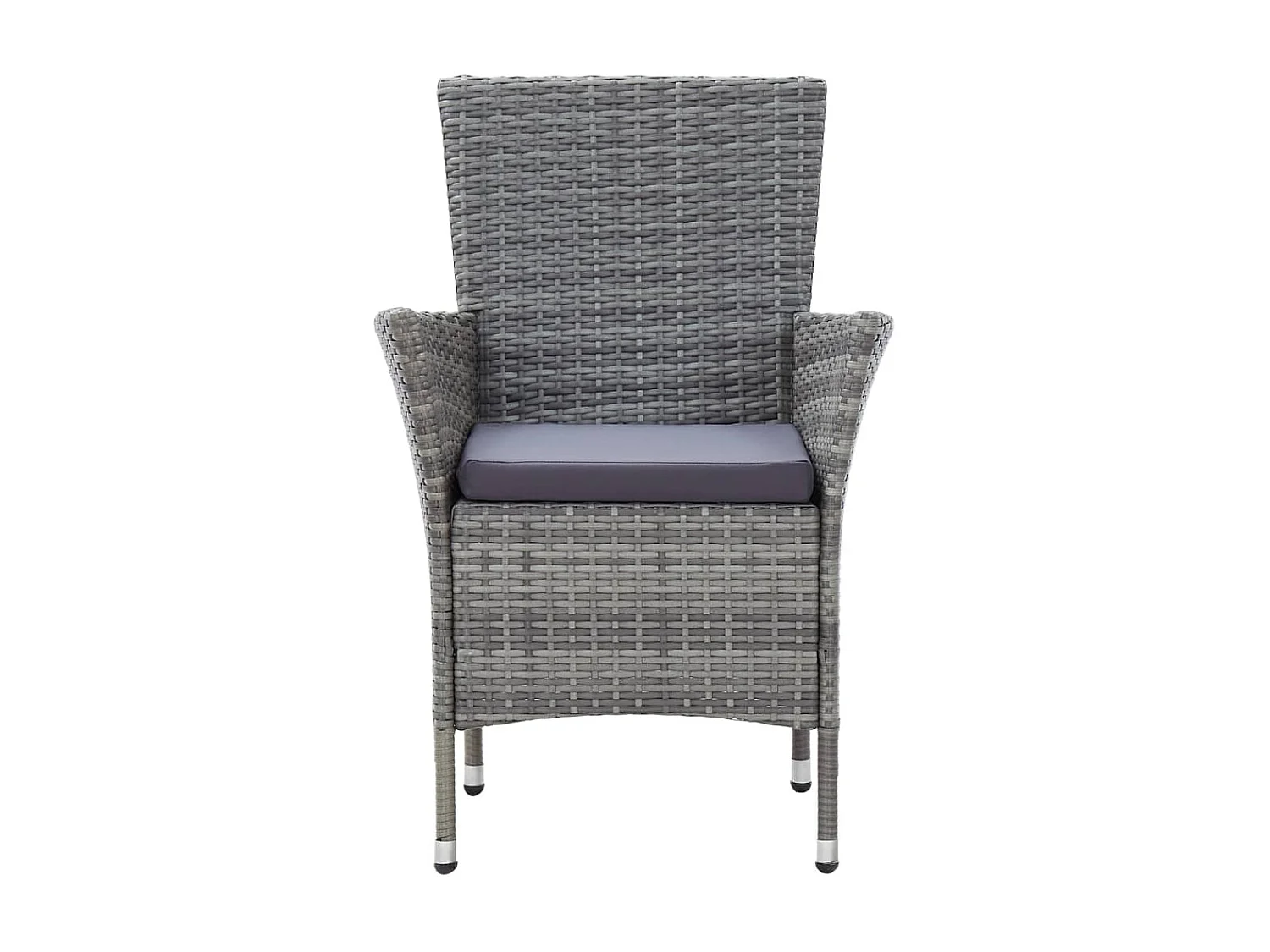 Mobilier à dîner de jardin 7pcs et coussins Résine tressée Gris 5