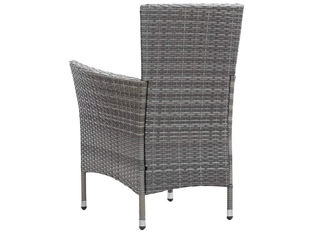 Mobilier à dîner de jardin 7pcs et coussins Résine tressée Gris 5