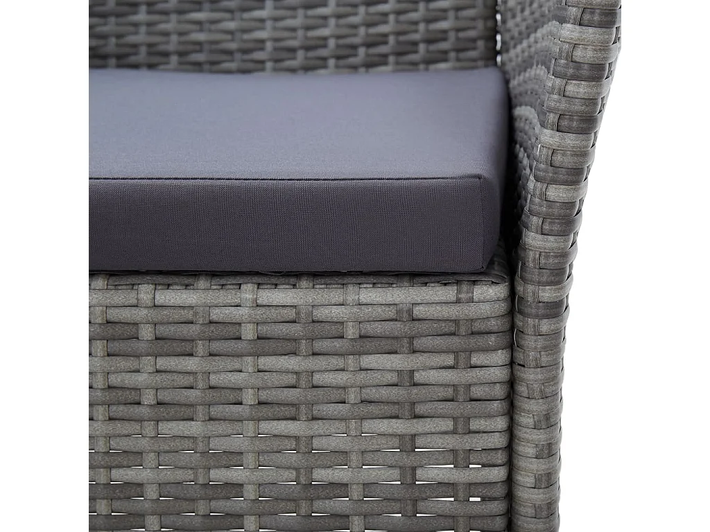 Mobilier à dîner de jardin 7pcs et coussins Résine tressée Gris 5