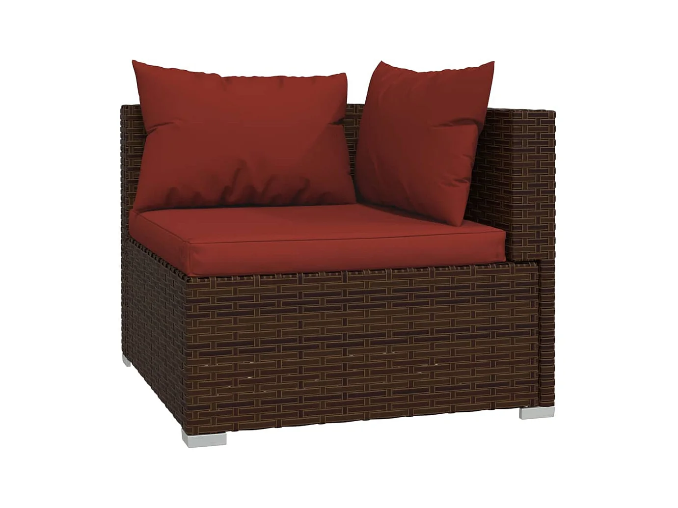 Salon de jardin 6 pcs avec coussins Résine tressée Marron 15