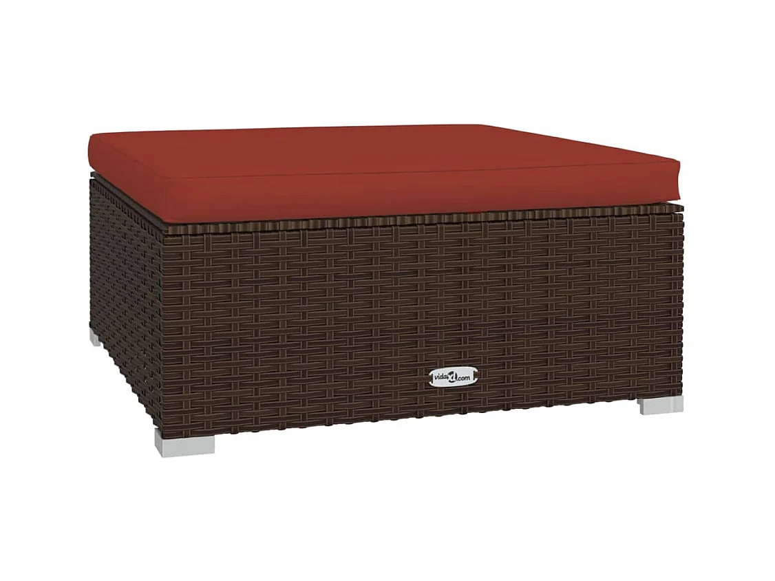 Salon de jardin 6 pcs avec coussins Résine tressée Marron 15
