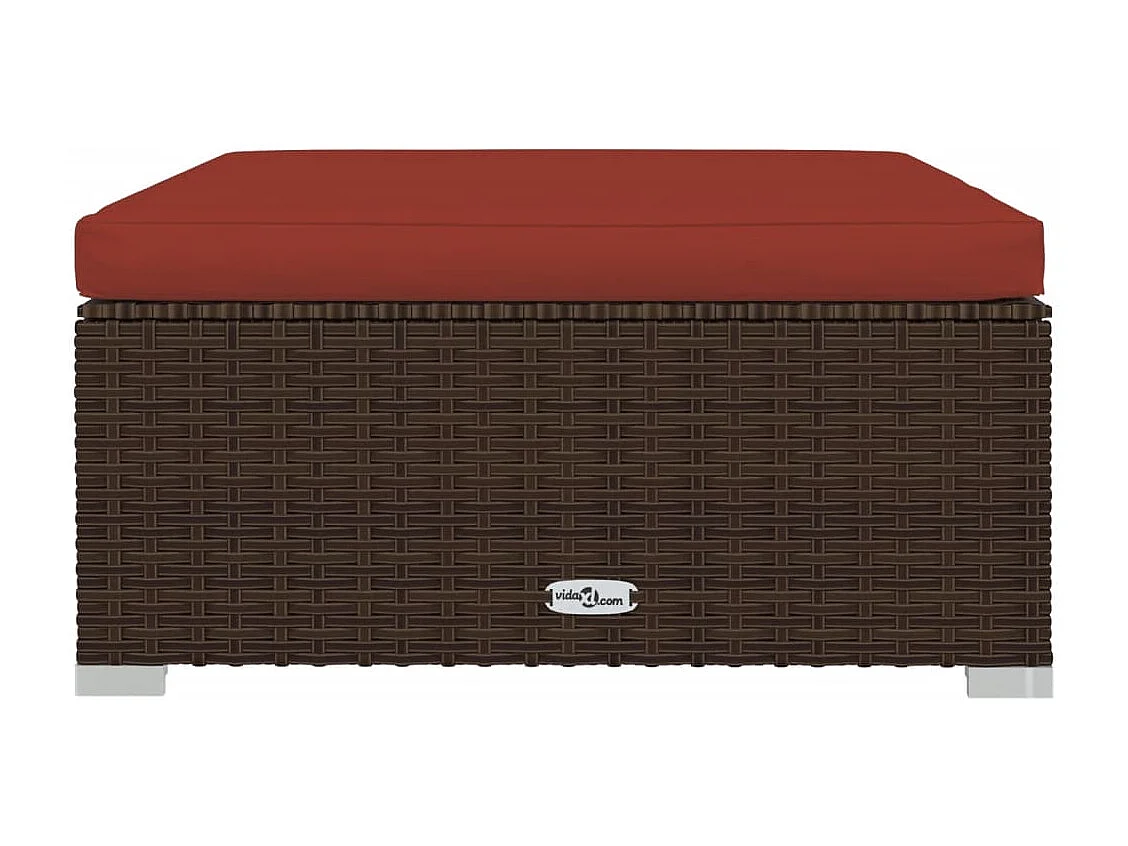 Salon de jardin 6 pcs avec coussins Résine tressée Marron 15