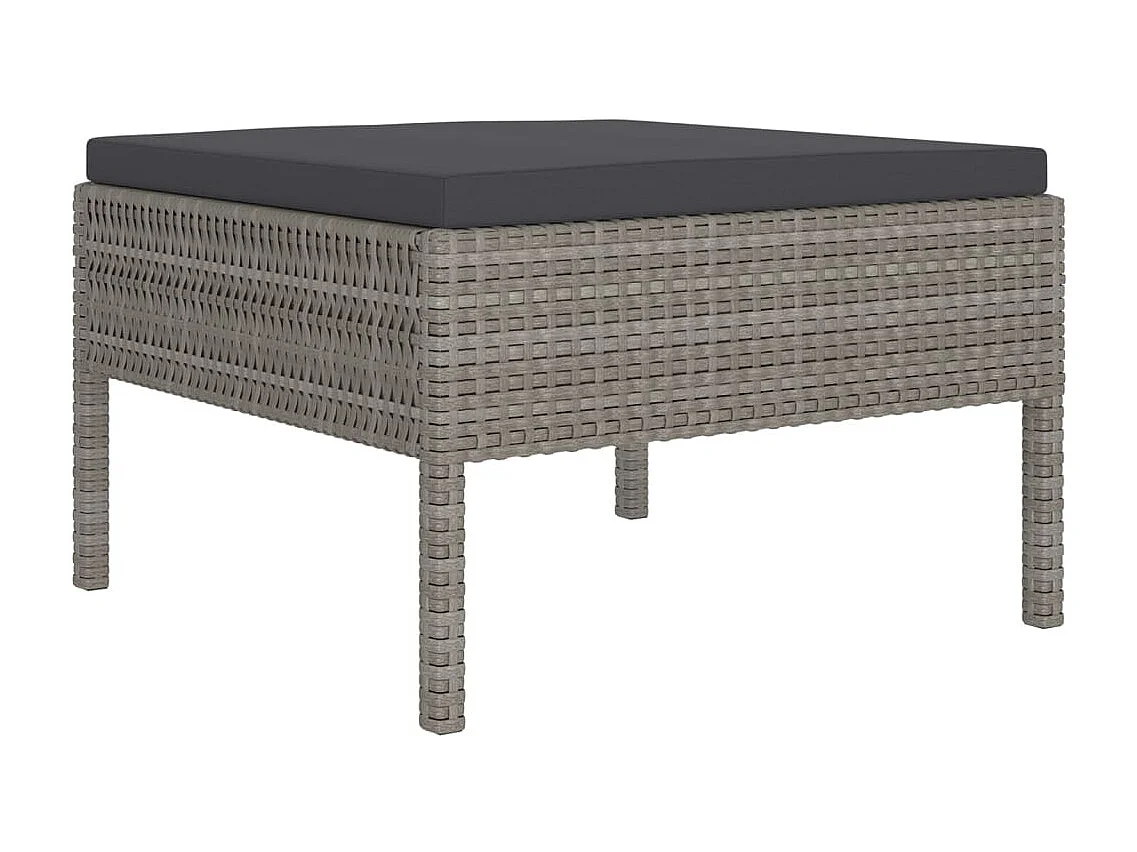 Salon de jardin 5 pcs avec coussins Résine tressée Gris 41