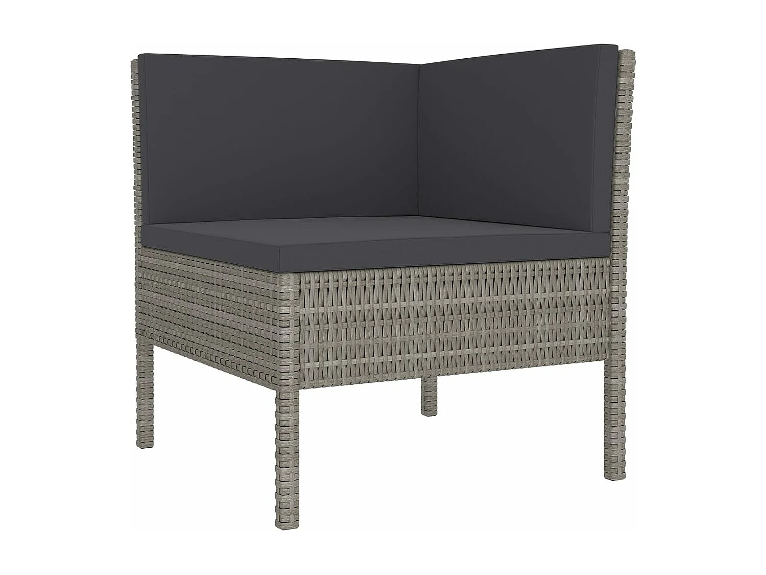 Salon de jardin 5 pcs avec coussins Résine tressée Gris 41