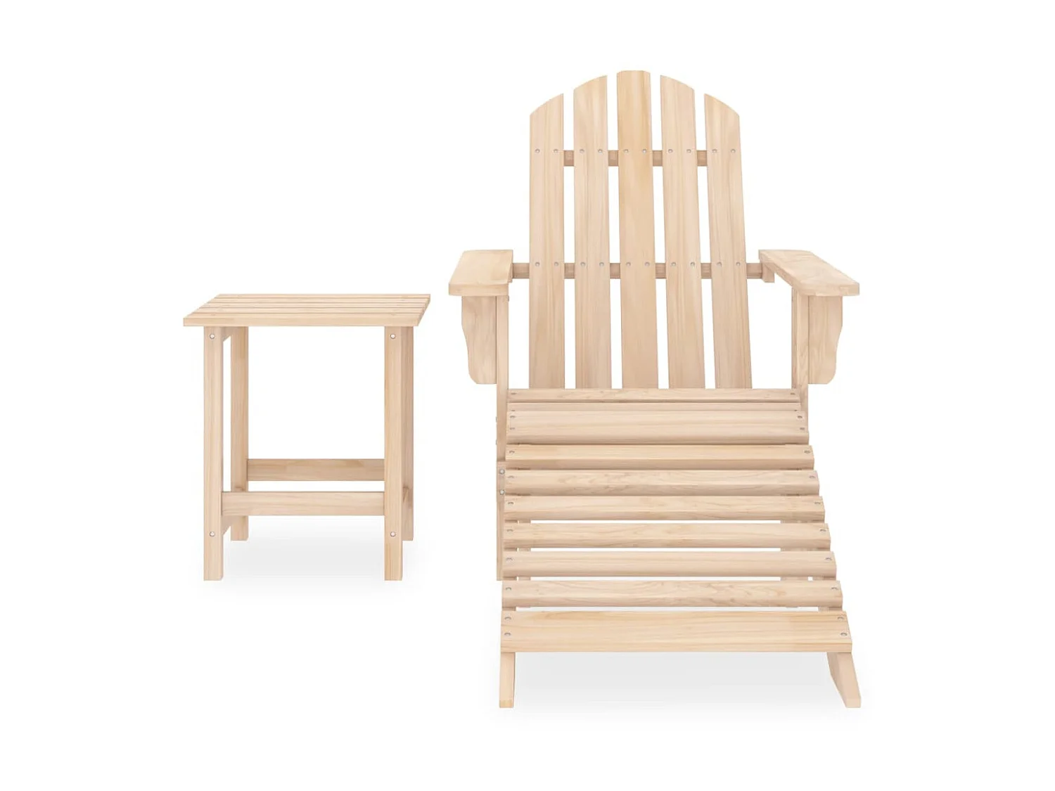 Chaise de jardin Adirondack avec repose-pied et table Sapin