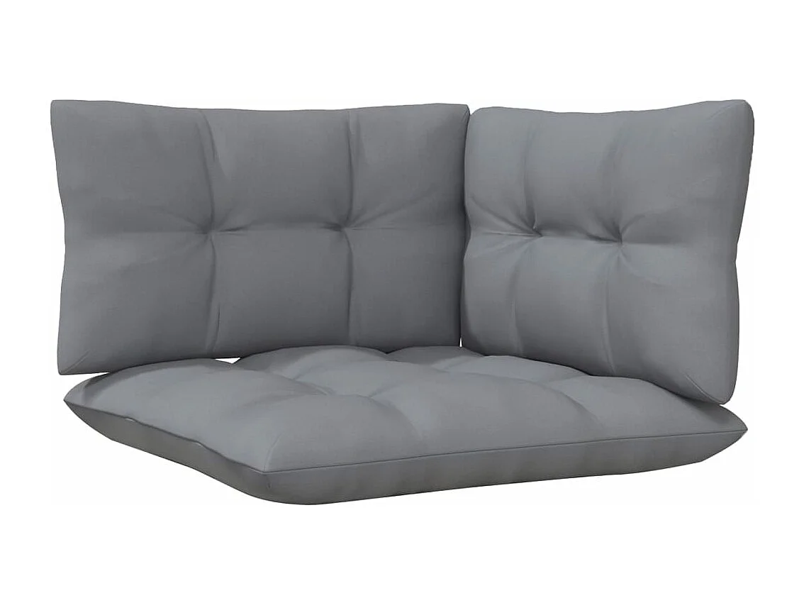 Salon de jardin 5 pcs avec coussins gris Bois de pin 2