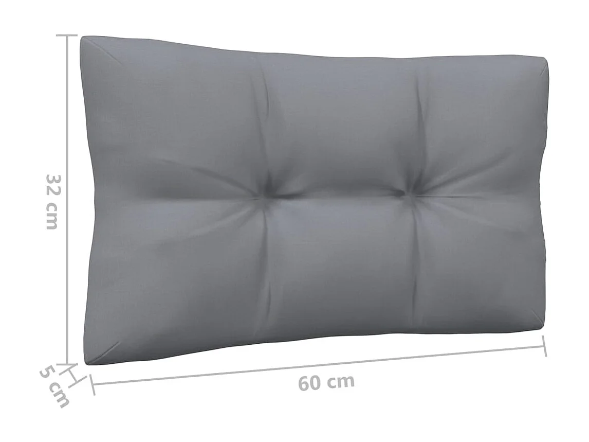 Salon de jardin 5 pcs avec coussins gris Bois de pin 2