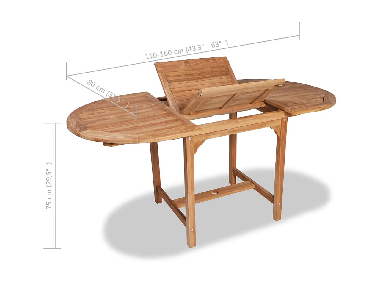 Mobilier à dîner d'extérieur 7 pcs Bois de teck solide