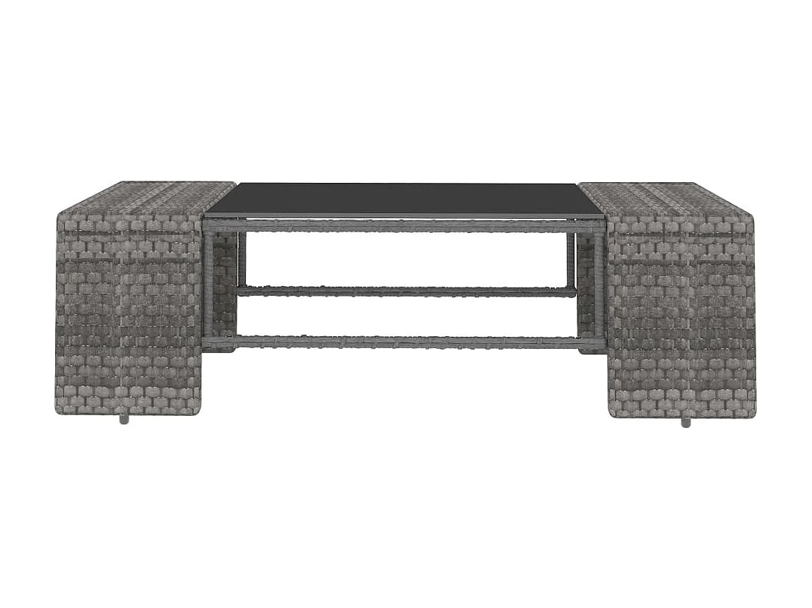 Salon de jardin 5 pcs Résine tressée Gris 2