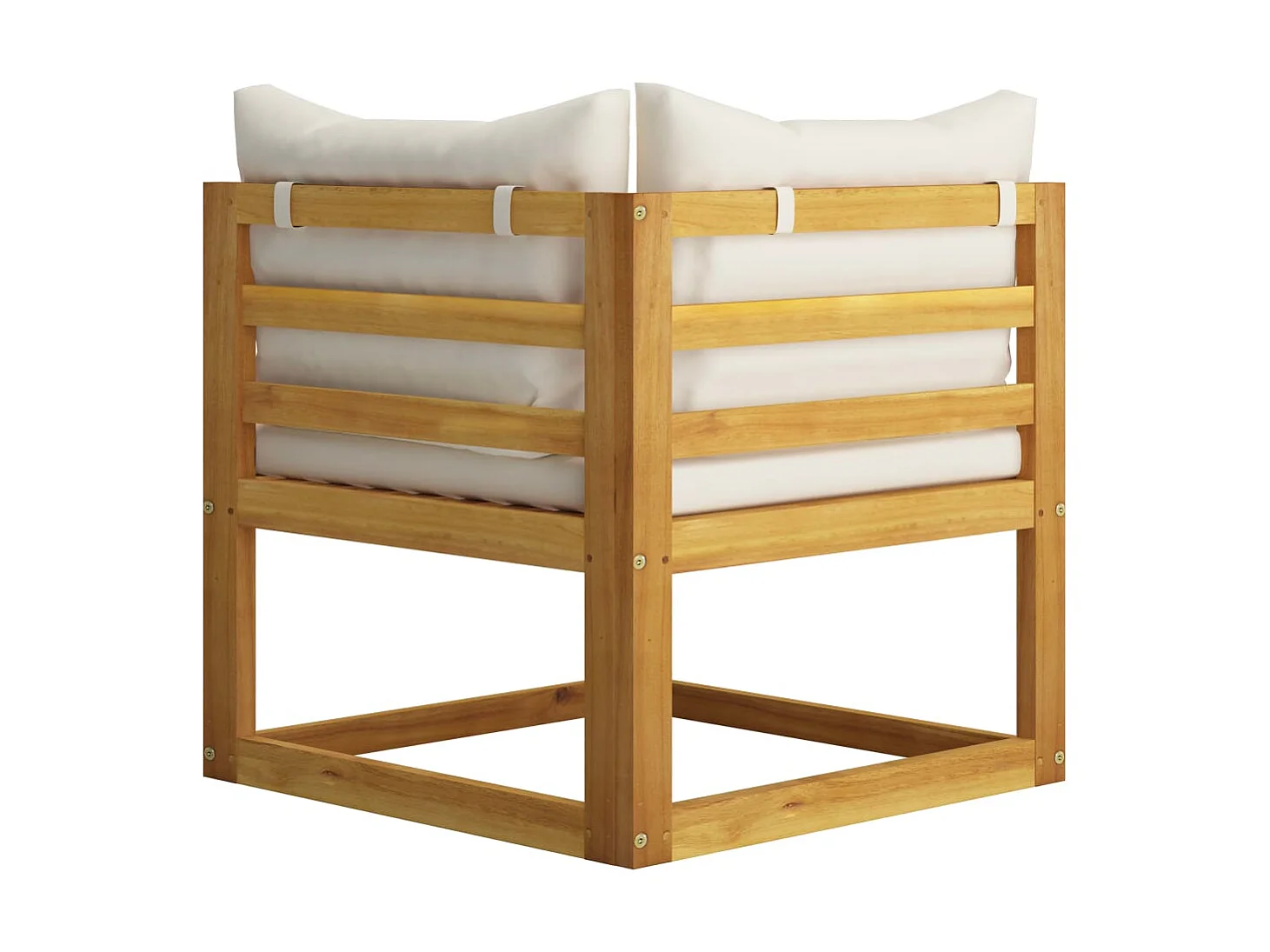 Salon de jardin 6 pcs avec coussin Crème Bois d'acacia solide 5