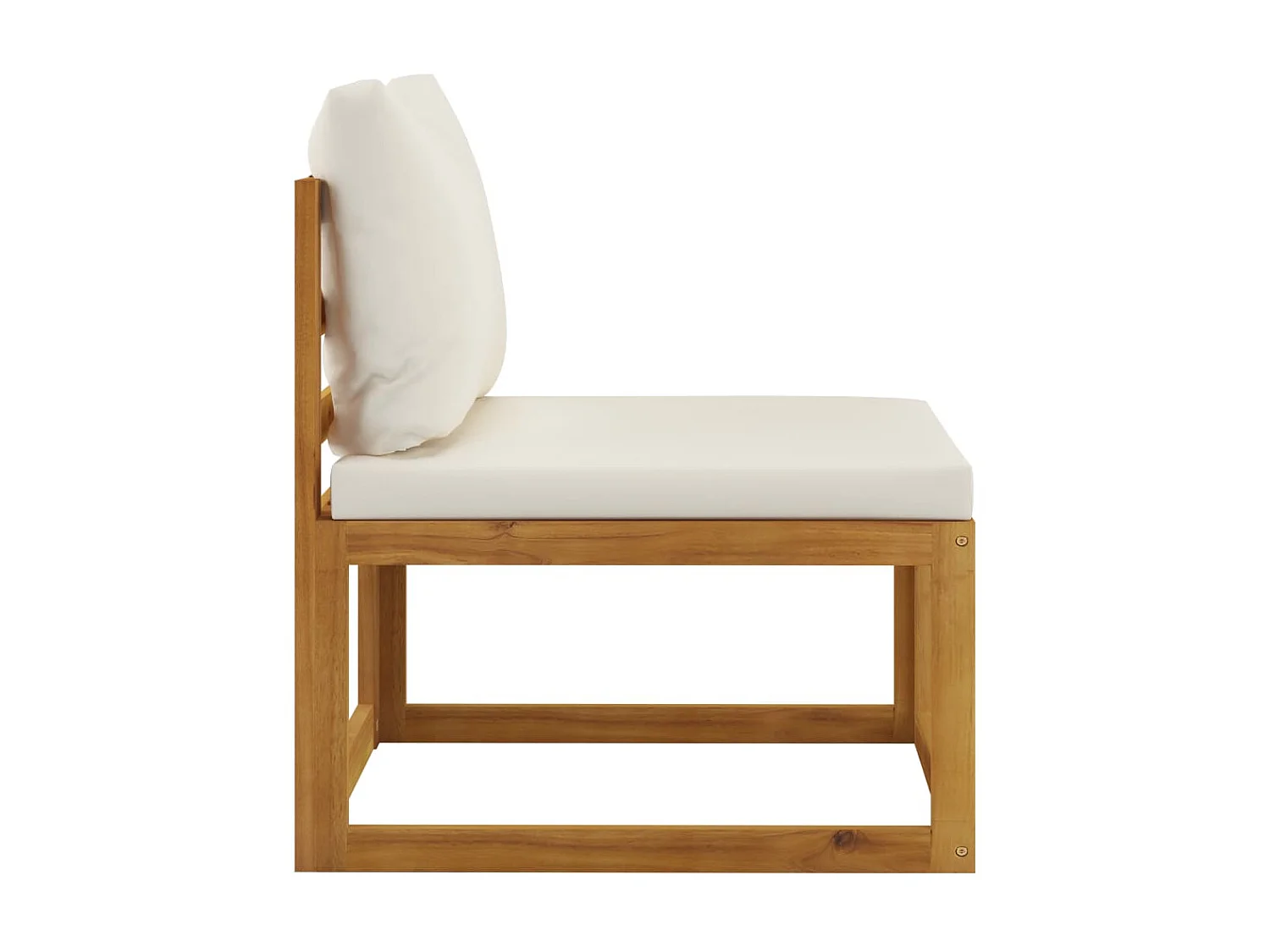 Salon de jardin 6 pcs avec coussin Crème Bois d'acacia solide 5