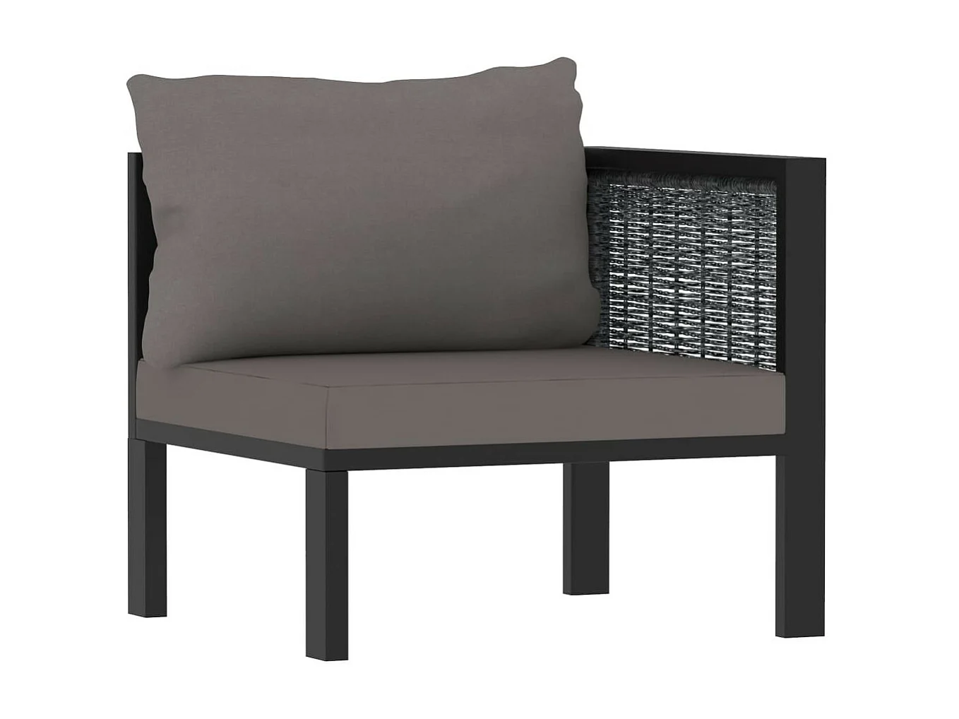 Salon de jardin 8 pcs avec coussins Résine tressée Anthracite 2