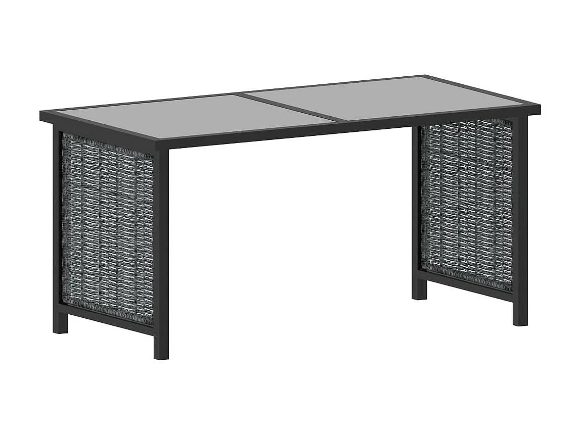 Salon de jardin 8 pcs avec coussins Résine tressée Anthracite 2