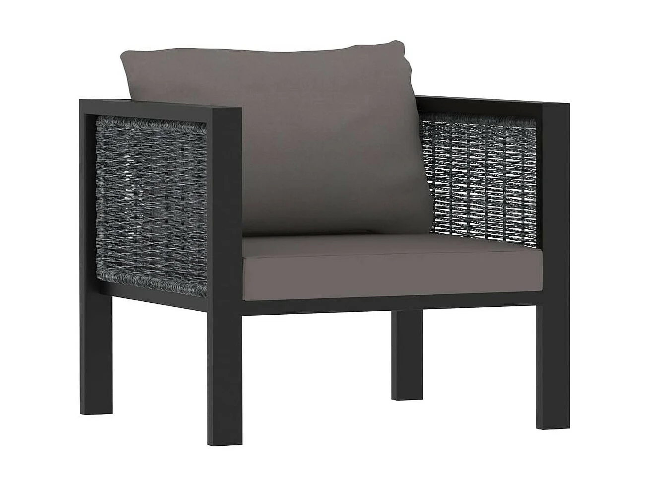Salon de jardin 8 pcs avec coussins Résine tressée Anthracite 2