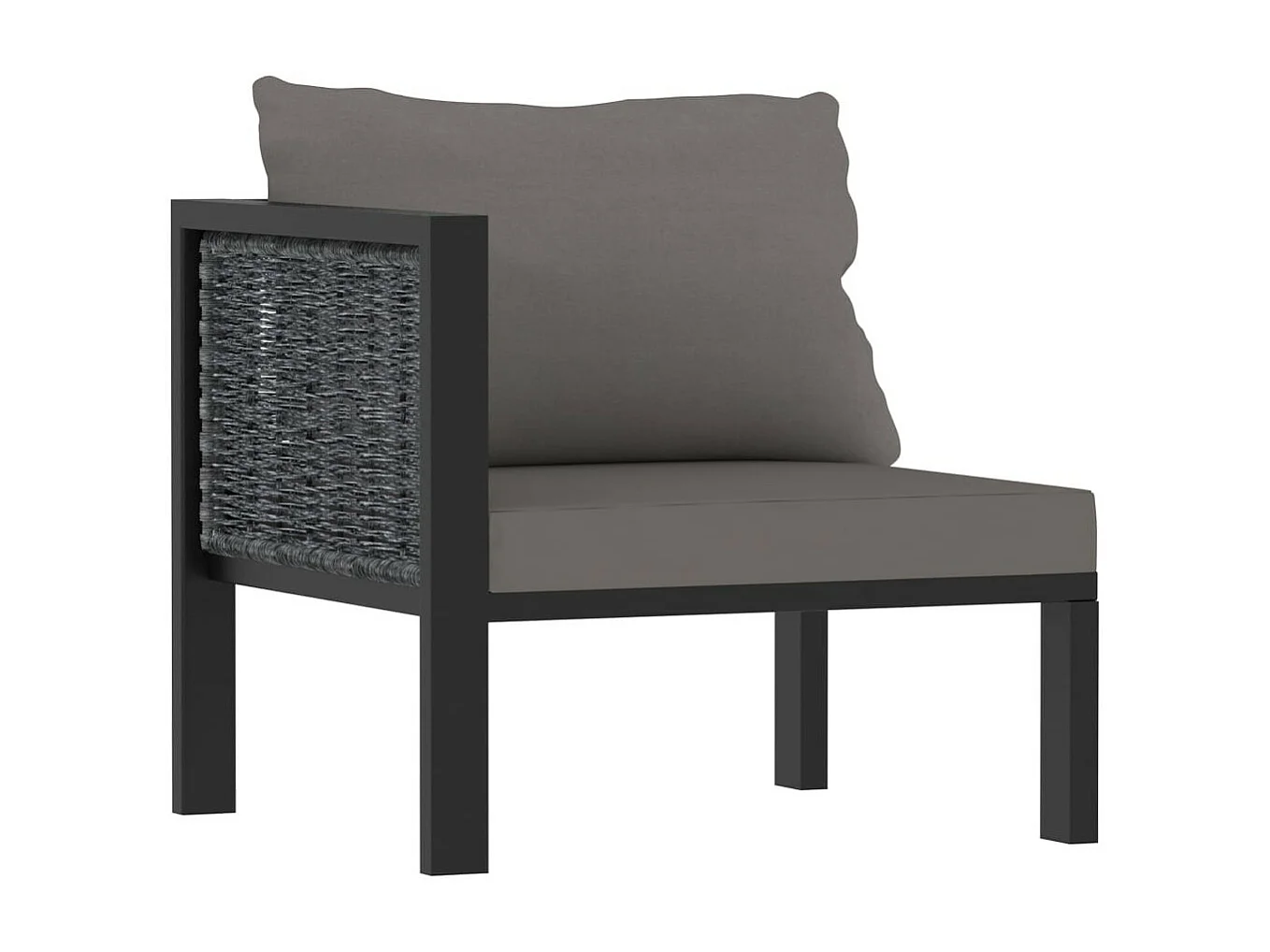 Salon de jardin 8 pcs avec coussins Résine tressée Anthracite 2