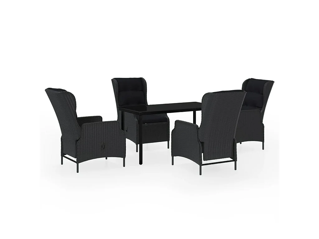 Ensemble de salle à manger de jardin 5 pcs Gris foncé 4